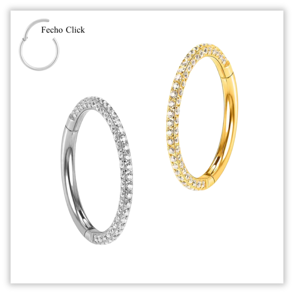 Piercing Argola Decorada Fecho Click Titânio F136