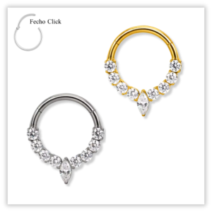 Piercing Argola Decorada Fecho TorçãoTitânio F136