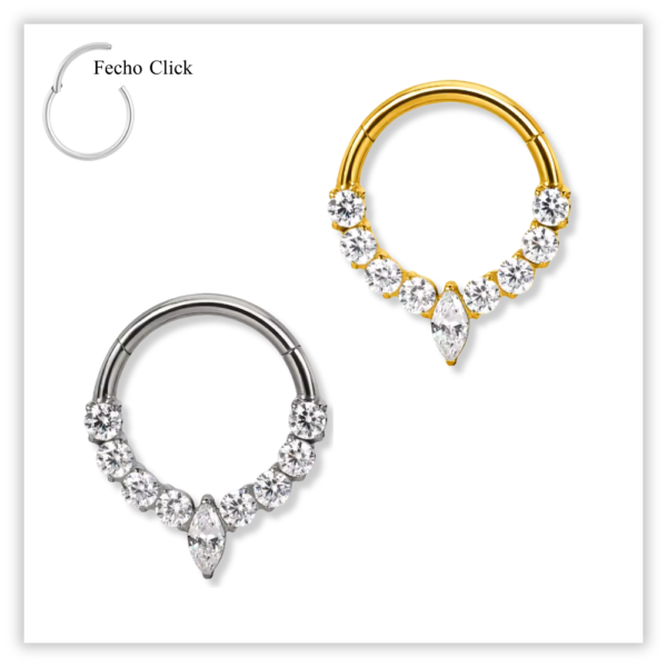 Piercing Argola Decorada Fecho TorçãoTitânio F136