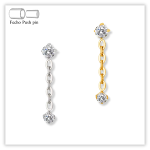 Piercing Reto Decorado Fecho Plug (push pin) Titânio F136